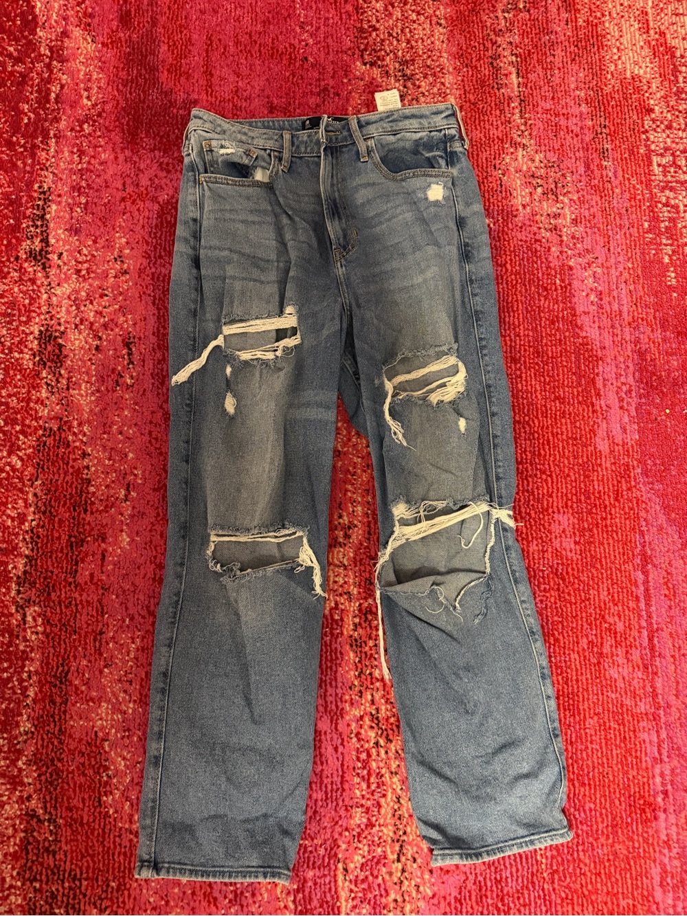 Hollister Ultra High-Rise Vintage Straight Jeans - Light Blue